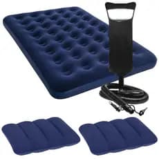 Kit Colchão Cama Inflável Casal ou Solteiro Suporta 200kg Resistente + Acessórios (Diversos Modelos)
