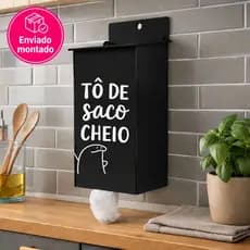 Puxa Saco Porta Sacolas Dispenser Organizador de Sacolas Cozinha Parede MDF Flork