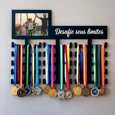 Organizador de Medalhas MDF Parede Corrida Esportes Porta Medalhas Desafie Seus Limites
