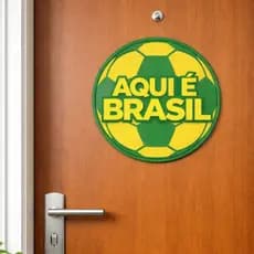 Enfeite Temático Brasil Decoração copa Futebol seleção aqui é Brasil