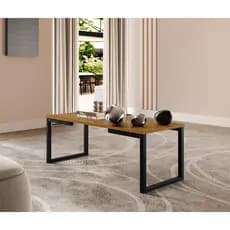 Mesa de Centro Innovare Preto Canela Rústico Moderna Hall Leitura Loja Lateral Estilo Industrial