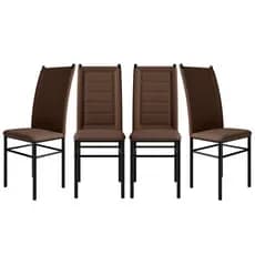 Conjunto 4 Cadeiras Tókio – Estofadas, Estrutura de Aço, Design Moderno para Sala de Jantar
