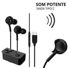 Fone de Ouvido Tipo C Estéreo Hi-Res com Microfone Compatível Smartphones Samsung Galaxy