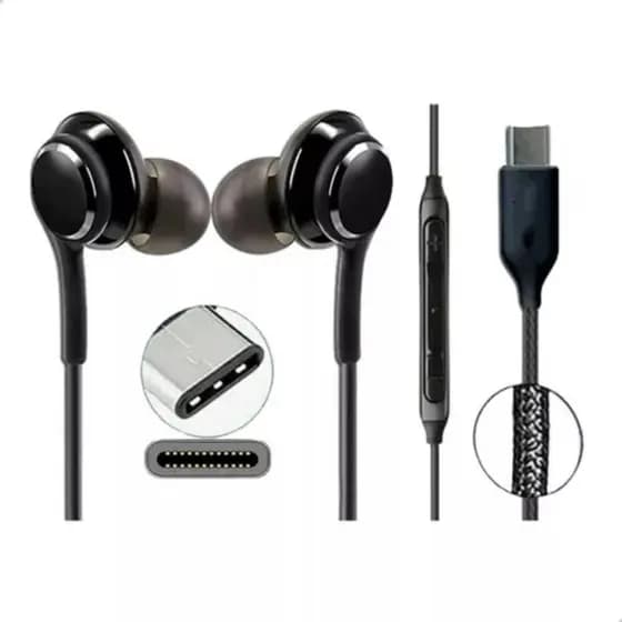 Fone de Ouvido USB-C Estéreo Hi-Res com Microfone Compatível Samsung Galaxy Série S e A