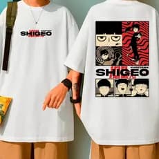 Camiseta  Anime Mob Psycho Shigeo Hageyama Mangá Camisa Unissex Estampada Slim Várias Cores