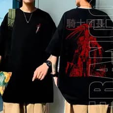 Camiseta  Anime Solo Leveling Igris Sombra Sung Jin-Woo Camisa Unissex 100% Algodão Estampada Slim Várias Cores