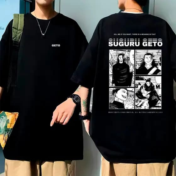 Camiseta Oversize Camiseta Mangá Geto Anime Geek Amaterasu Geto Suguru Unissex Estampada Slim Várias Cores