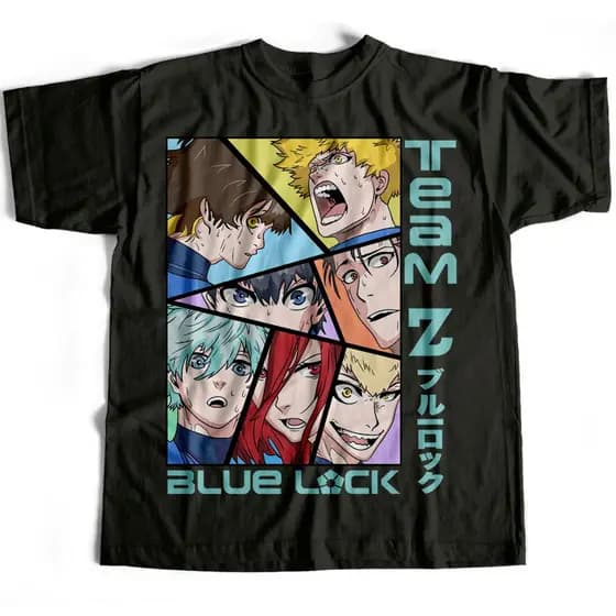 Camiseta Básica Chigiri Bachira Isagi Blue Lock Estampada 100% Algodão Várias Cores Estampada 100% Algodão Várias Cores