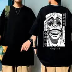 Camiseta  Solo Leveling Algodão Anime Oni Mangá Manwha 100% Algodão Estampada Slim Várias Cores