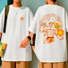Camisa  Estampada Anime 7 Pecados Escanor Orgulho Unissex Fogo Camiseta 100% Algodão Estampada Slim Várias Cores
