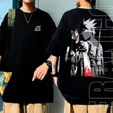 Camiseta  Anime Naruto Shippude Kakashi Lançamento Camiseta Top Unissex 100% Algodão Estampada Slim Várias Cores