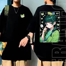 Camisa Camiseta Blusa  Maomao The Apothecary Diaries Jinshi Anime 100% Algodão Estampada Slim Várias Cores