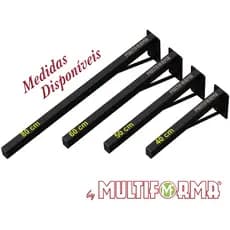 SUPORTE PIA 2 UND PARAFUSAR PAREDE BANCADA MÁRMORE GRANITO ROBUSTO APARADOR 30 40 50 60 80 CM Preto