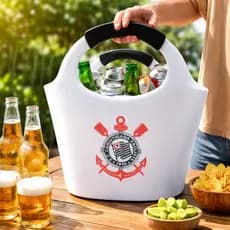 Bolsa Cooler Cerveja Balde Gelo Térmica Time Corinthians Bag Personalizada Cooler Corinthinas