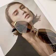 Óculos de Sol Poligonais Femininos - Novo Modelo 2025, Estilo Popular com Proteção UV