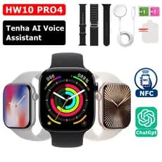 Smartwatch HW10 PRO4 Relógio Tela Amoled,Chat Gpt,NFC Inteligente Feminino Masculino Lançamento Original