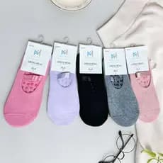 Kit 12 PARES Meia Pilates Algodão Feminina Com Antiderrapante Colorida Adulto Lisa YOGA