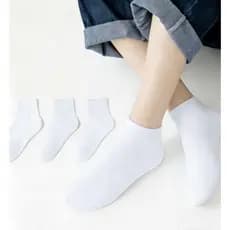 Kit 6 Pares Meia Preto e Branco Infantil Meninos e Meninas Cano Alto Basica 2-10 ANOS