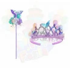 Kit Tiara Sereia Encantada com Varinha Infantil