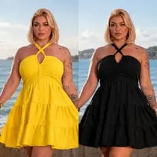 Vestido Plus Size Feminino Tomara Que Caia com Alça Veste 46 ao 50