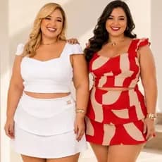 Conjunto Feminino Plus Size Elegante Tam Único 46 ao 50
