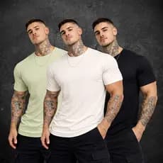 Kit 3 Camiseta Masculina Básica Algodão Premium Super Conforto Estilo Casual Qualidade Alta