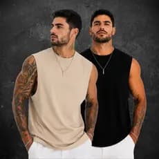 Kit 2 Camiseta Regata Oversized Camisa Streetwear Masculina