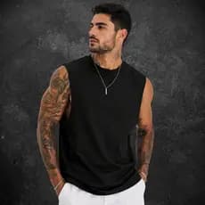 Camiseta Regata Oversized Camisa Streetwear Masculina Algodão Premium