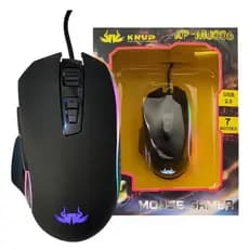 Mouse Gamer Knup Laser 4800dpi Rgb 7 Botões Usb Com Led Preto