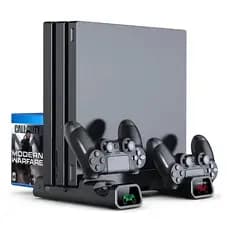 Suporte Carregador Cooler Preto Para Ps4 Slim Pro Vertical Preto