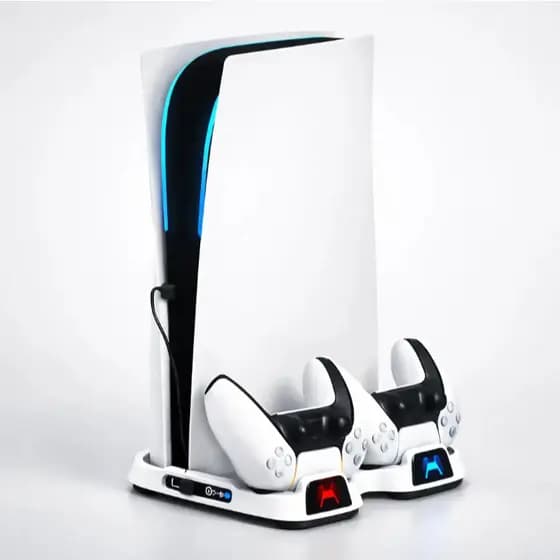 Suporte Vertical Cooler Carregador Compatível Com Todos Ps5 Branco