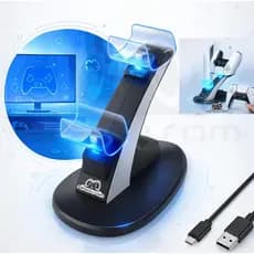Base Carregador Ps5 Carregador Controle Duplo Ps5 Oivo Branco/preto