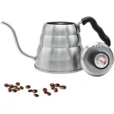 Chaleira Bico De Ganso Inox Fino Barista Café C/ Termôtro 1.2 L