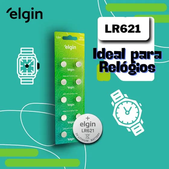 Elgin Bateria P/ Relógio de Pulso LR621/364/AG1  1.5 V Cartela c/ 10 Elgin (Escolha sua quantidade)
