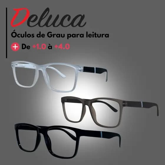 Deluca Óculos de Leitura Unissex: Foco Perfeito do +1,00 ao +4,00