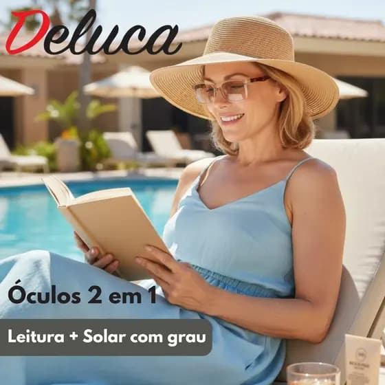 Conheça o Óculos 2 em 1:  Solar + Grau para leitura | Modelo Unissex 2077