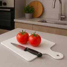 Tábua para Corte Reforçada para Legumes e Carnes Cor Branca 36,5 x 21,5 cm ou 32 x 19 cm