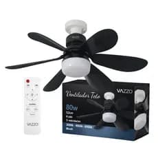 Ventilador de teto 80w 52cm 3 velocidades 6 pás 3 em 1 bivolt E27 Vazzo