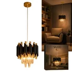 Lustre Pendente Moderno Bocal E27 Elegante Cristal Sala Quarto Bivolt Vazzo