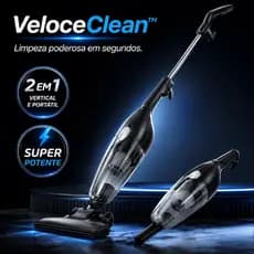 VeloceClean™ Aspirador Vertical 2 em 1 Alta Sucção 110V Portátil Potente.