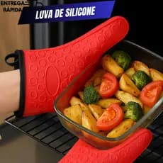 Luva Silicone Forrada Térmica Uso Doméstico + Brinde Surpresa