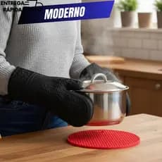 Luva de Cozinha Silicone Térmica Forrada+ Brinde Surpresa