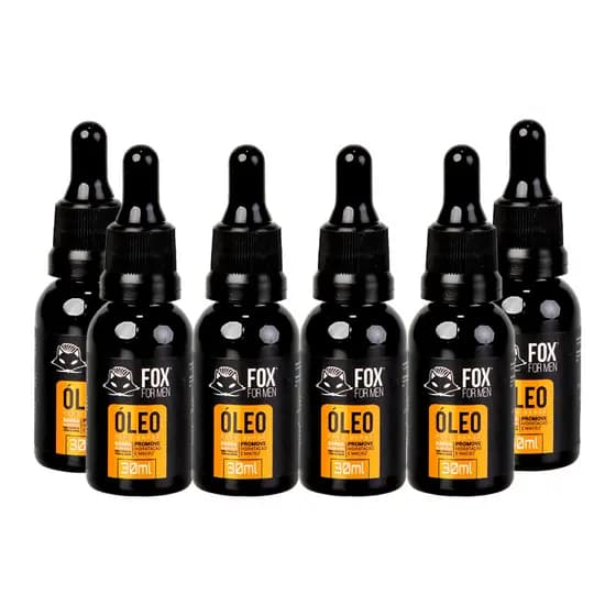 OLEO PARA BARBA 30ML - FOX FOR MEN - 6 Unidades