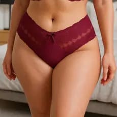Kit Calcinha Plus Size de Renda Tanga Grande Talita 46 48 50 52 54