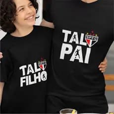 Kit 2 Camisetas Tal Pai Tal Filho Time Futebol Camisas Combinando - Presente Criativo Futebol
