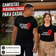 Kit Camisetas Personalizadas para Namorados com Foto e Frase casal Marido Esposa Presente criativo