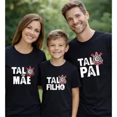 Kit Camisetas Família Tal Pai Tal Mãe Tal Filho Camisa Personalizada Torcida Futebol - 3 Peças