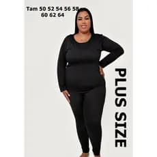 Conjunto Térmico Flanelado Plus Size Segunda Pele Unissex Blusa + Calça Peluciado Feminino - Masculino