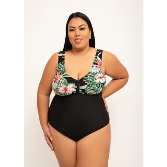 Maiô Plus Size Com Forro Forrado Costas Fechadas Tamanhos Extra Grandes