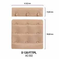 1 Unidade Colchete Largo Triplo Fecho Para Sutiã 6cm x 6cm